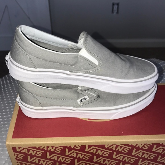 light gray vans slip ons